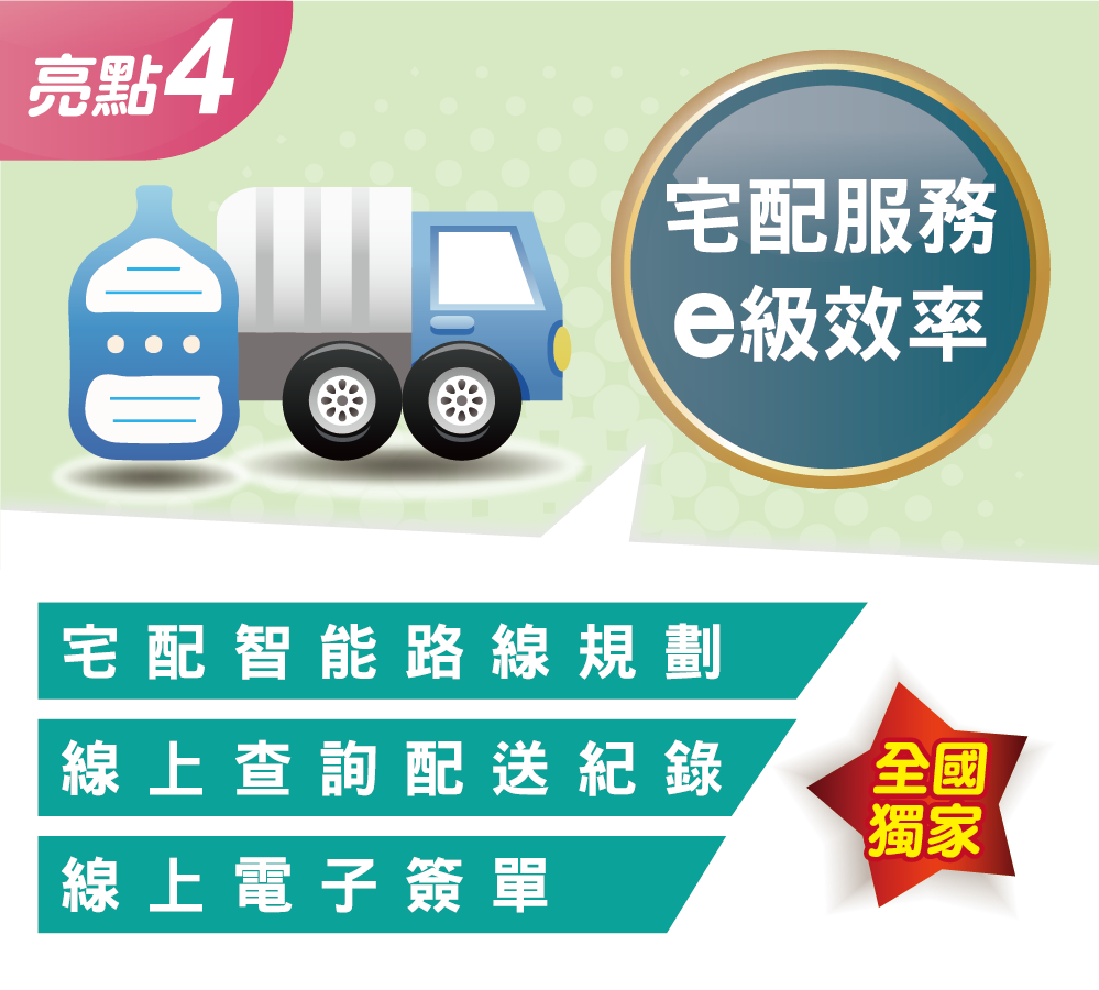 桶裝水宅配推薦-全國獨家智能配送路線規劃與線上電子簽單系統
