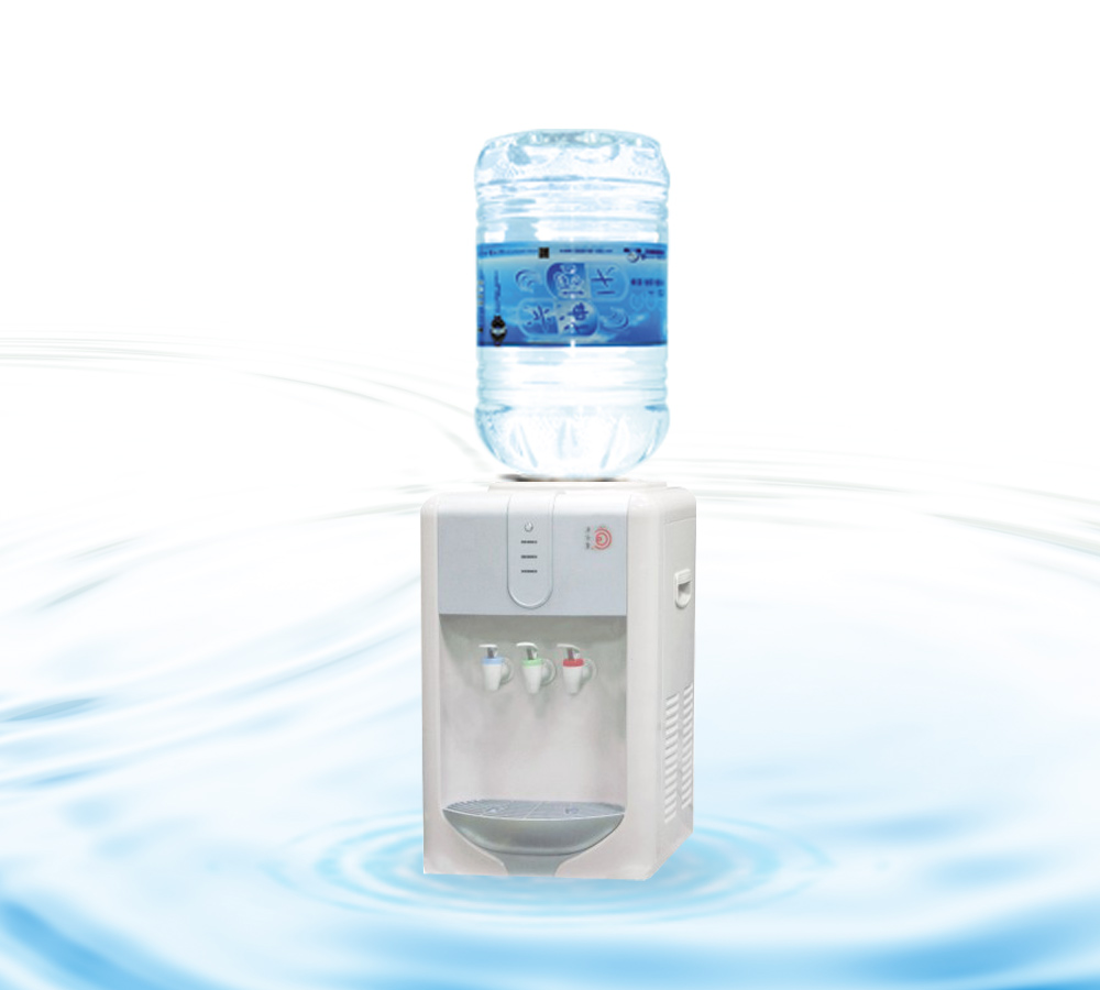 桶裝水飲水機桌上型-鮮喝水壓縮機製冷熱桌上型飲水機，節省空間且滿足冰溫熱多重需求