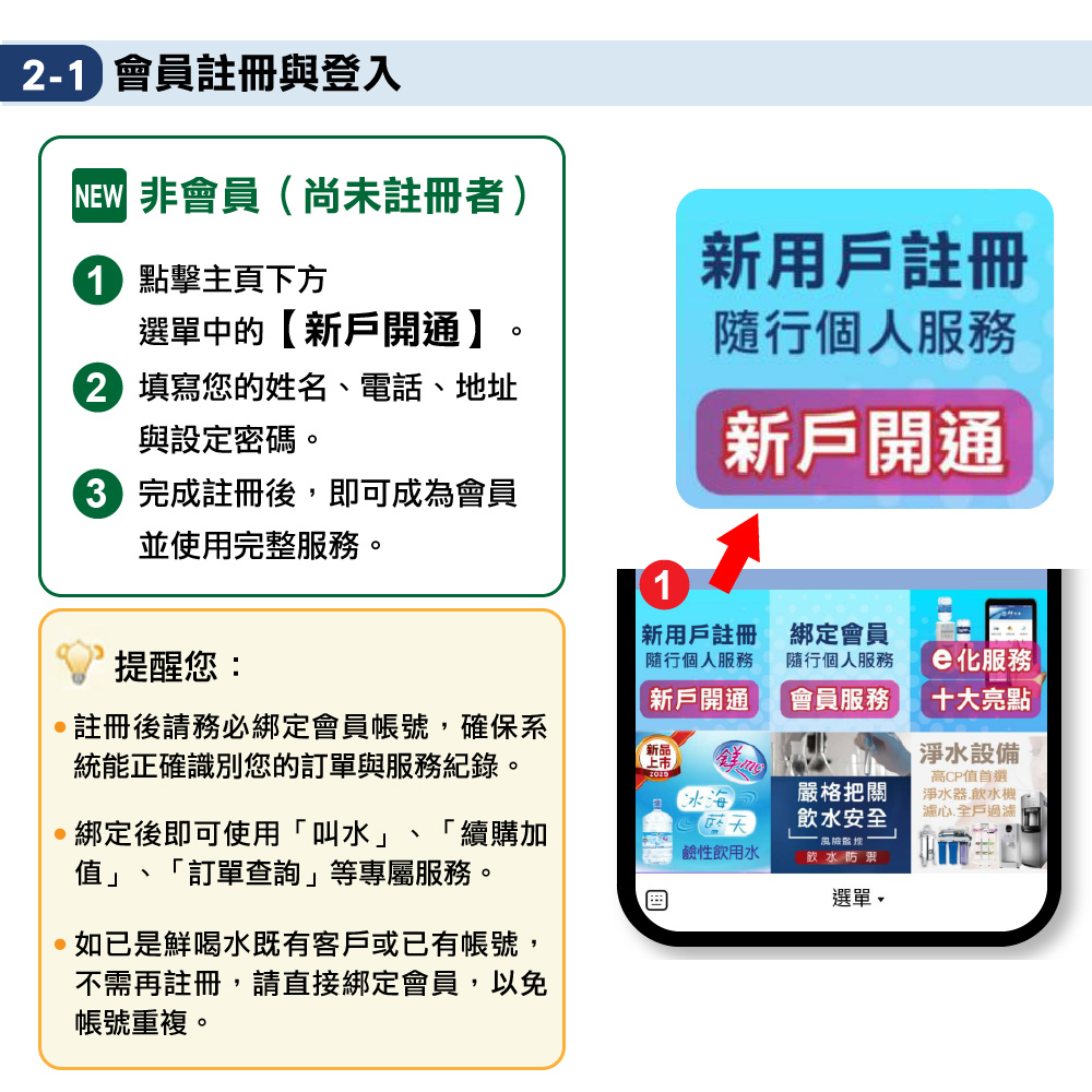 新竹桶裝水線上訂購介面-24小時貼心服務